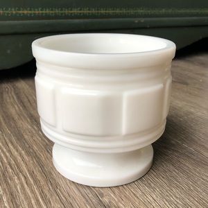 Vintage Randall White Milk Glass Window Pane Jardiniere Pedestal Vase Pl…